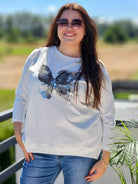 Bluzka z aplikacją motyla Stylowa XL