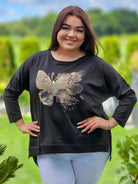 Bluzka z aplikacją motyla Stylowa XL