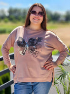 Bluzka z aplikacją motyla Stylowa XL