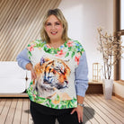 Bluzka z aplikacja na przodzie Stylowa XL