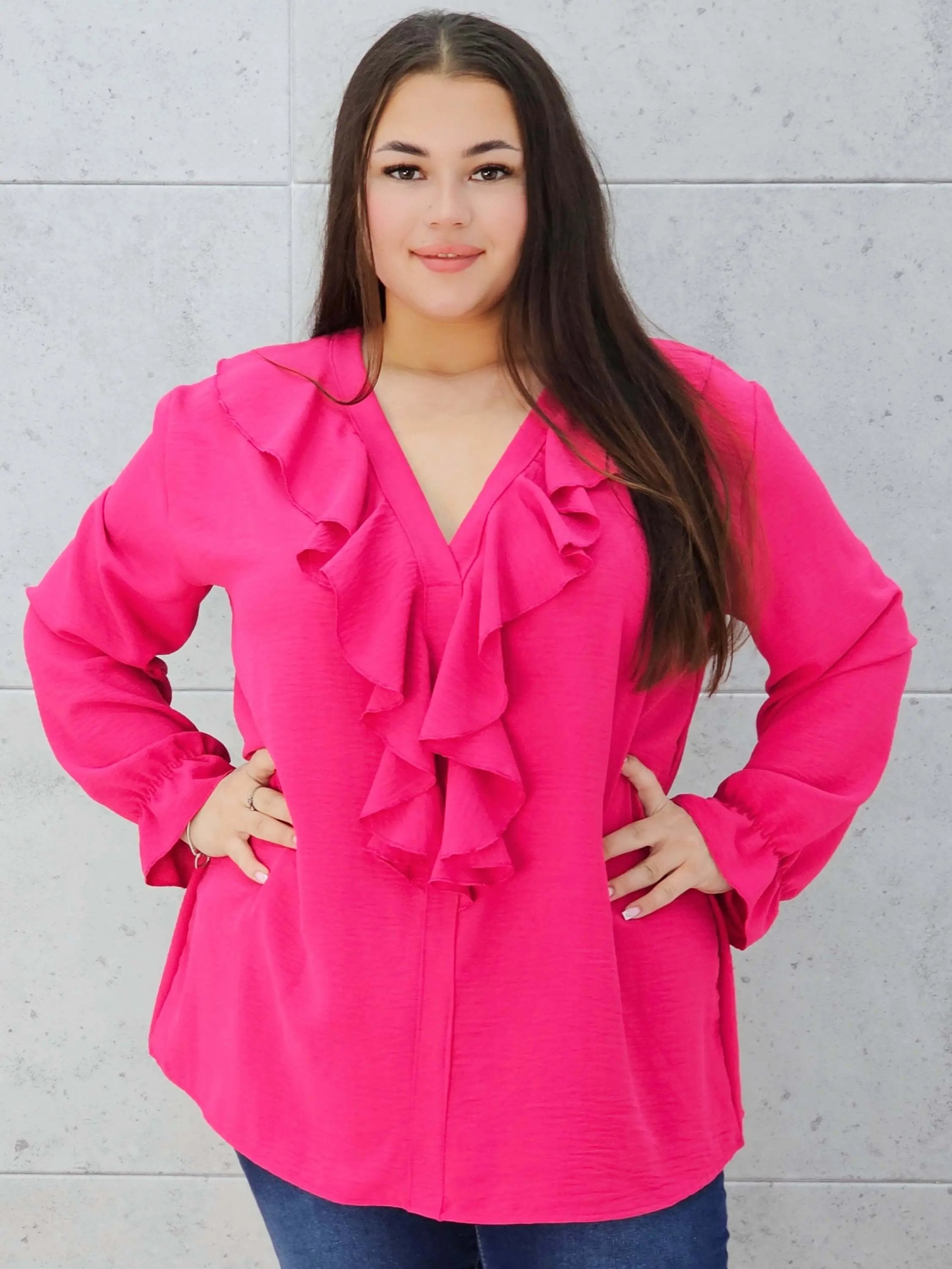 Bluzka z falbanami Stylowa XL