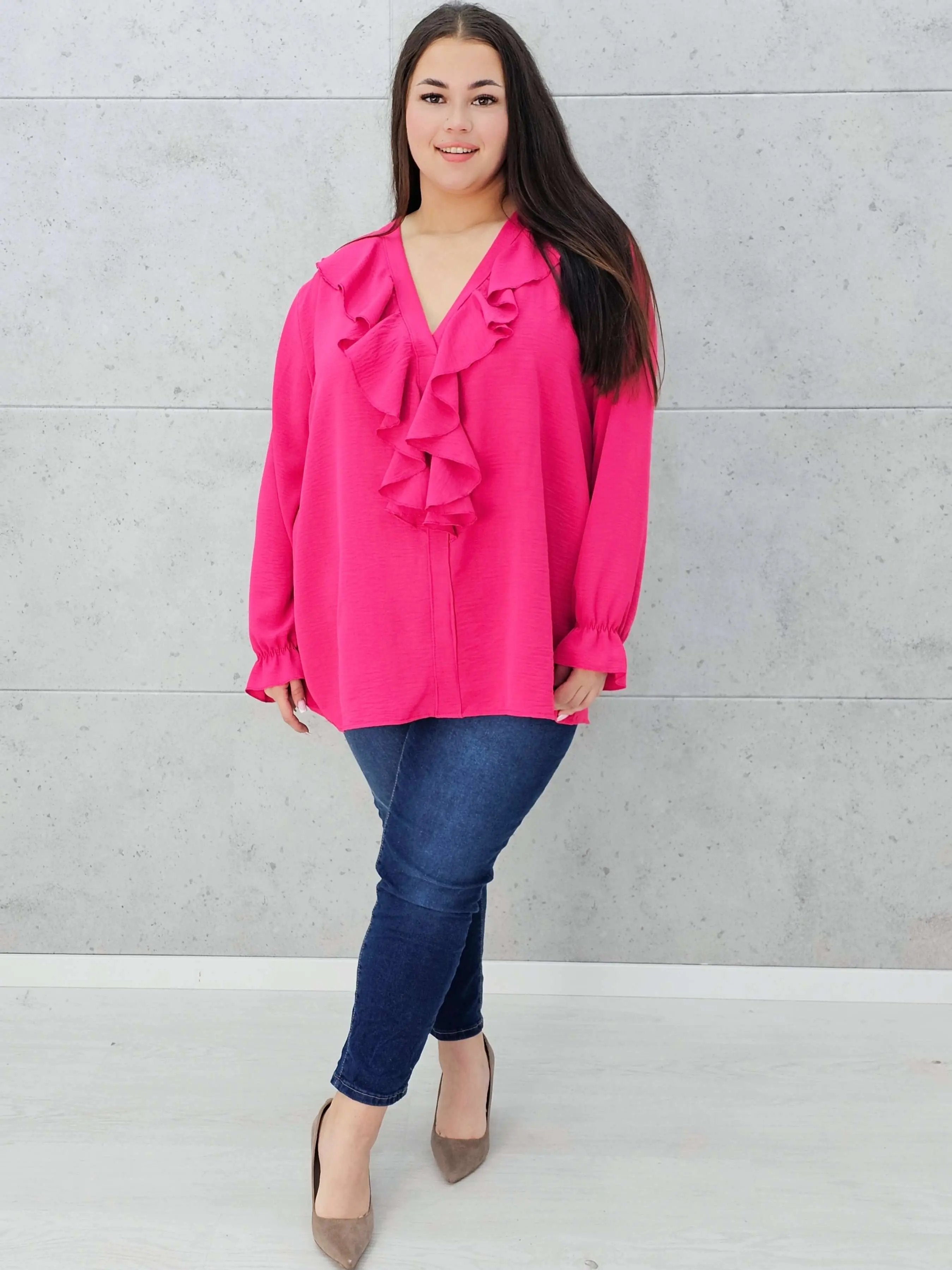 Bluzka z falbanami Stylowa XL