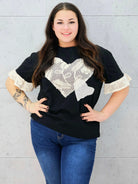 cała czarna bluzka z sercem 