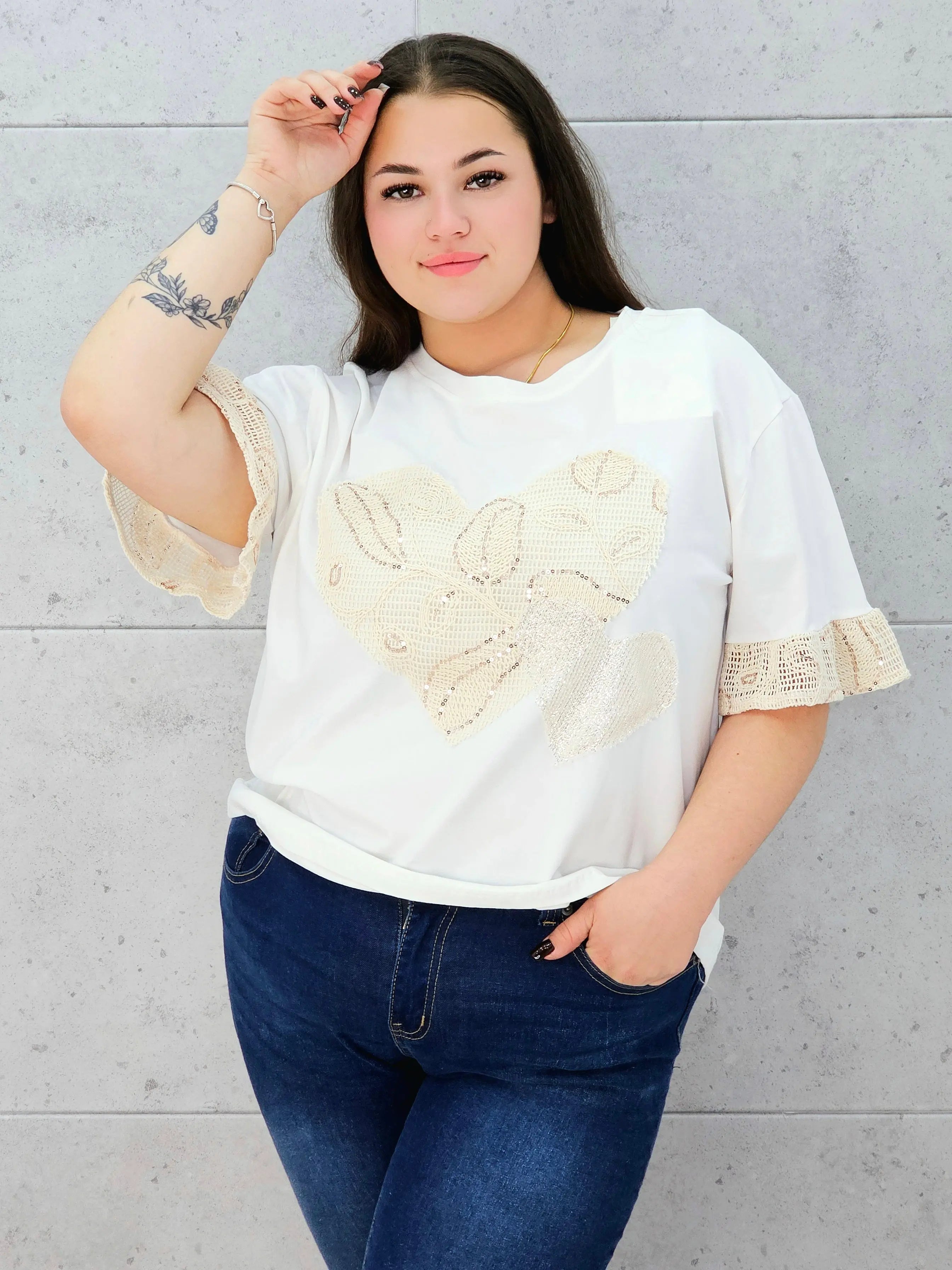 biala bluzeczka  rekaw 