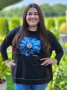 Bluzka z kwiatem Stylowa XL