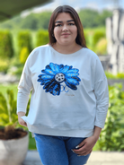 Bluzka z kwiatem Stylowa XL