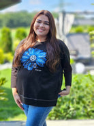 Bluzka z kwiatem Stylowa XL