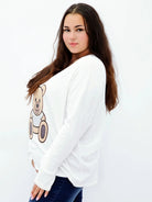 Bluzka z misiem i brokatowym akcentem Stylowa XL