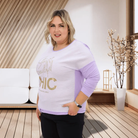 Bluzka z napisem - liliowy Stylowa XL