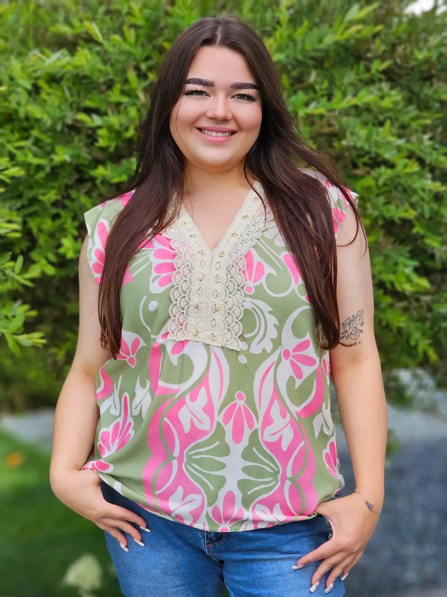 Bluzka z wzorem po całości Stylowa XL