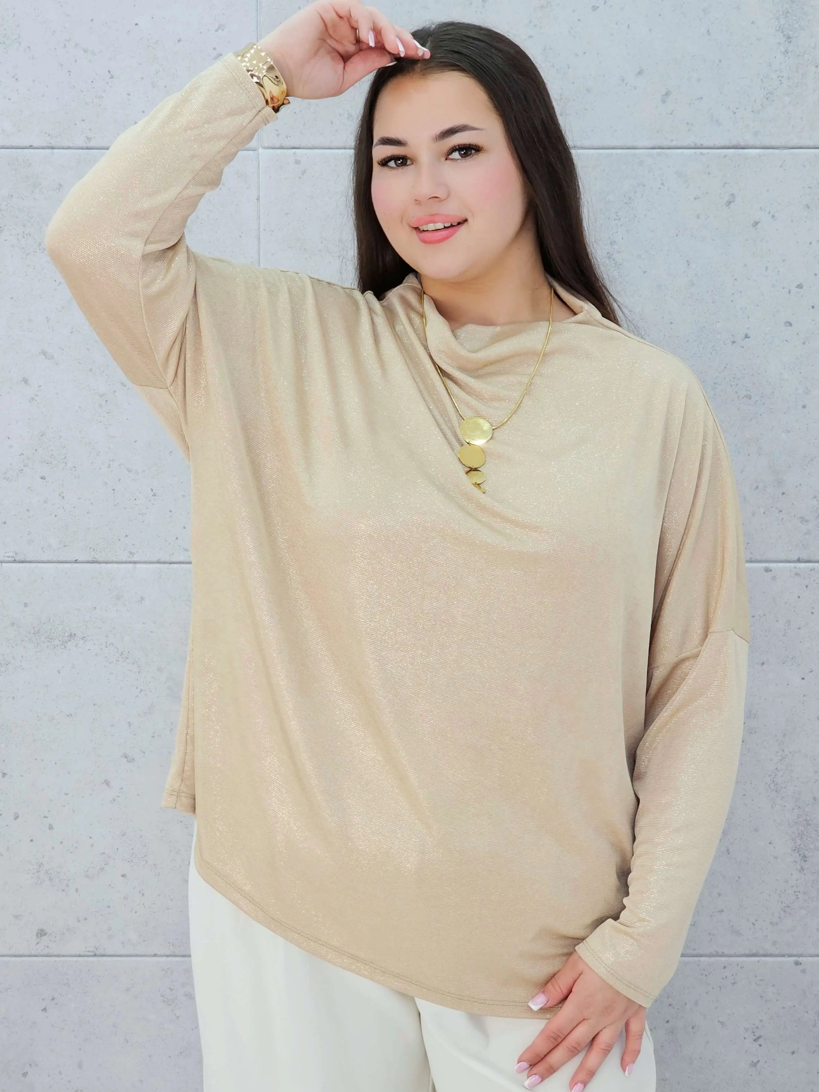 Bluzka złota z połyskiem Stylowa XL