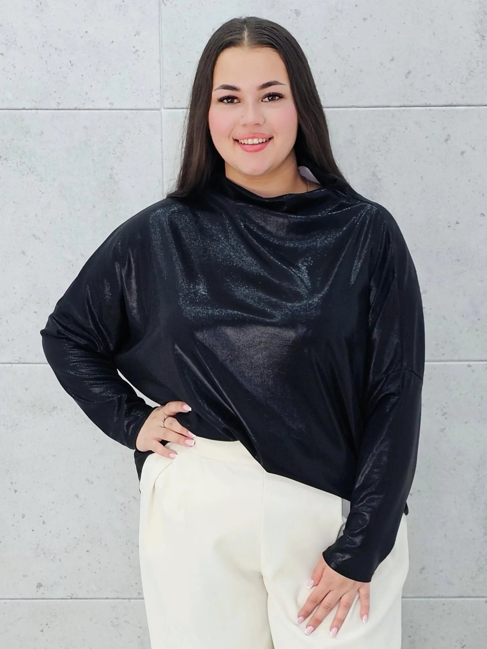 Bluzka złota z połyskiem Stylowa XL