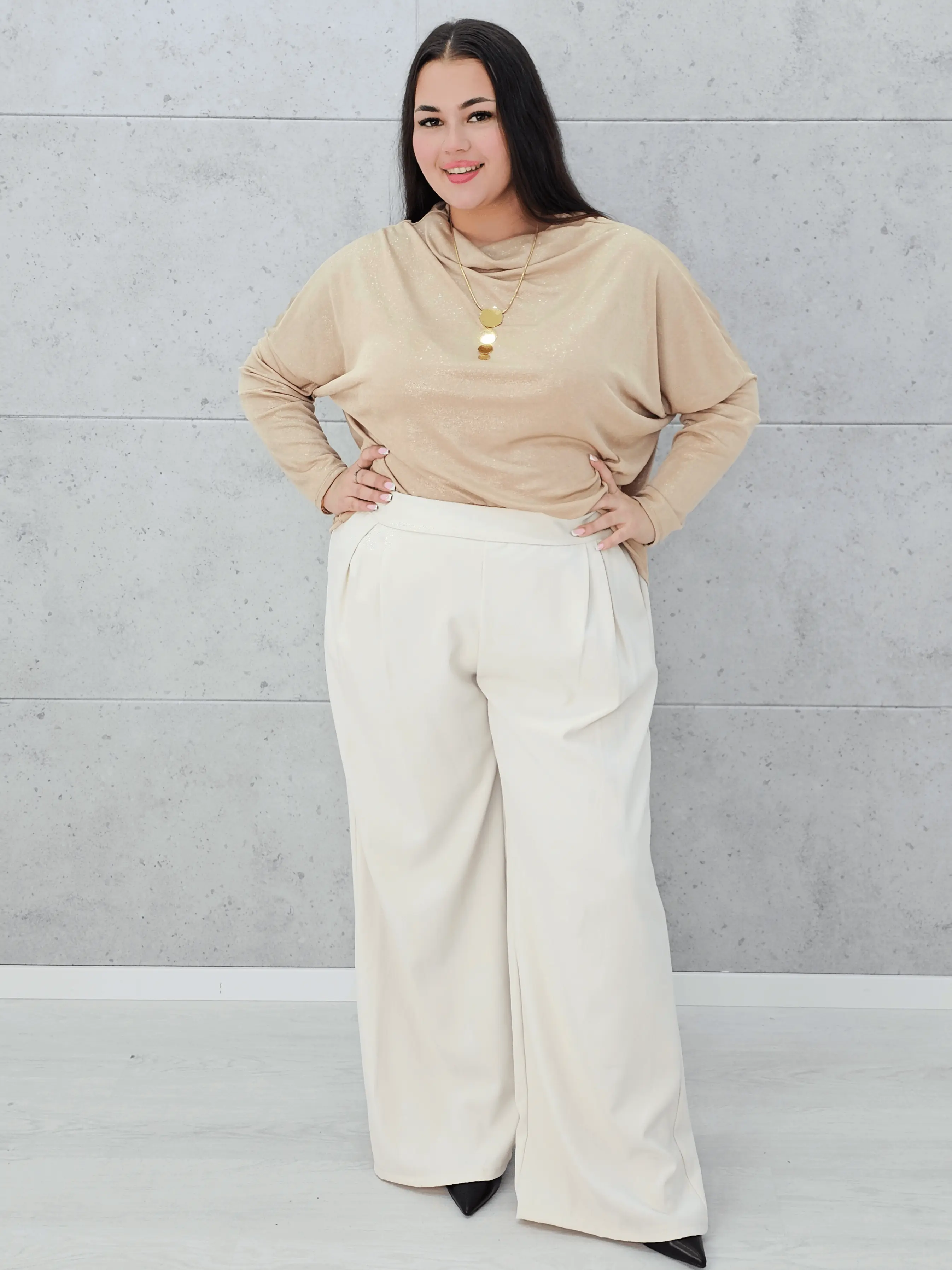 Bluzka złota z połyskiem Stylowa XL