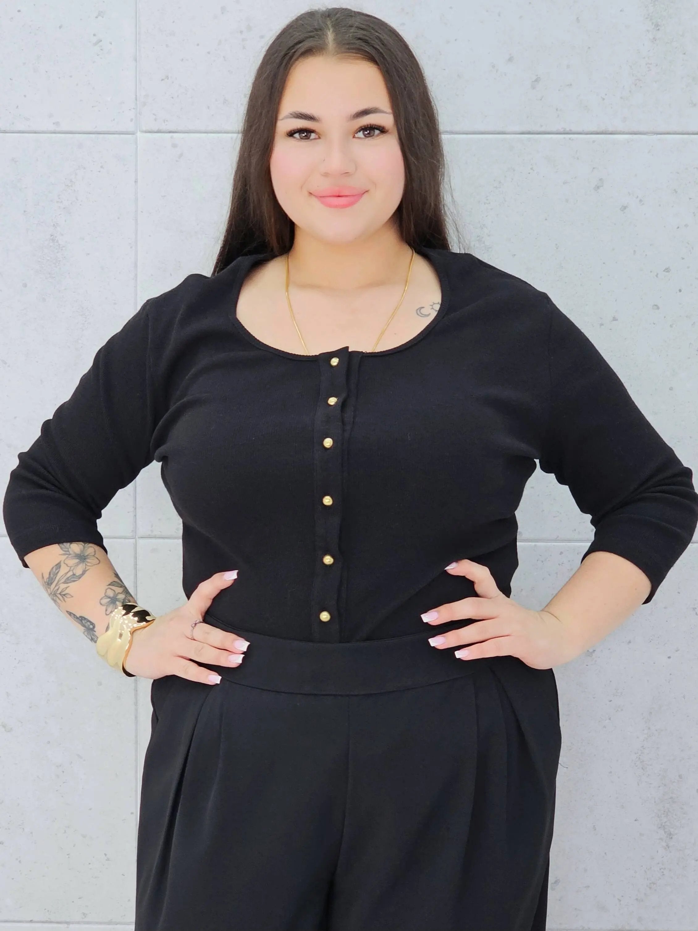 Body basic z guzikami Stylowa XL