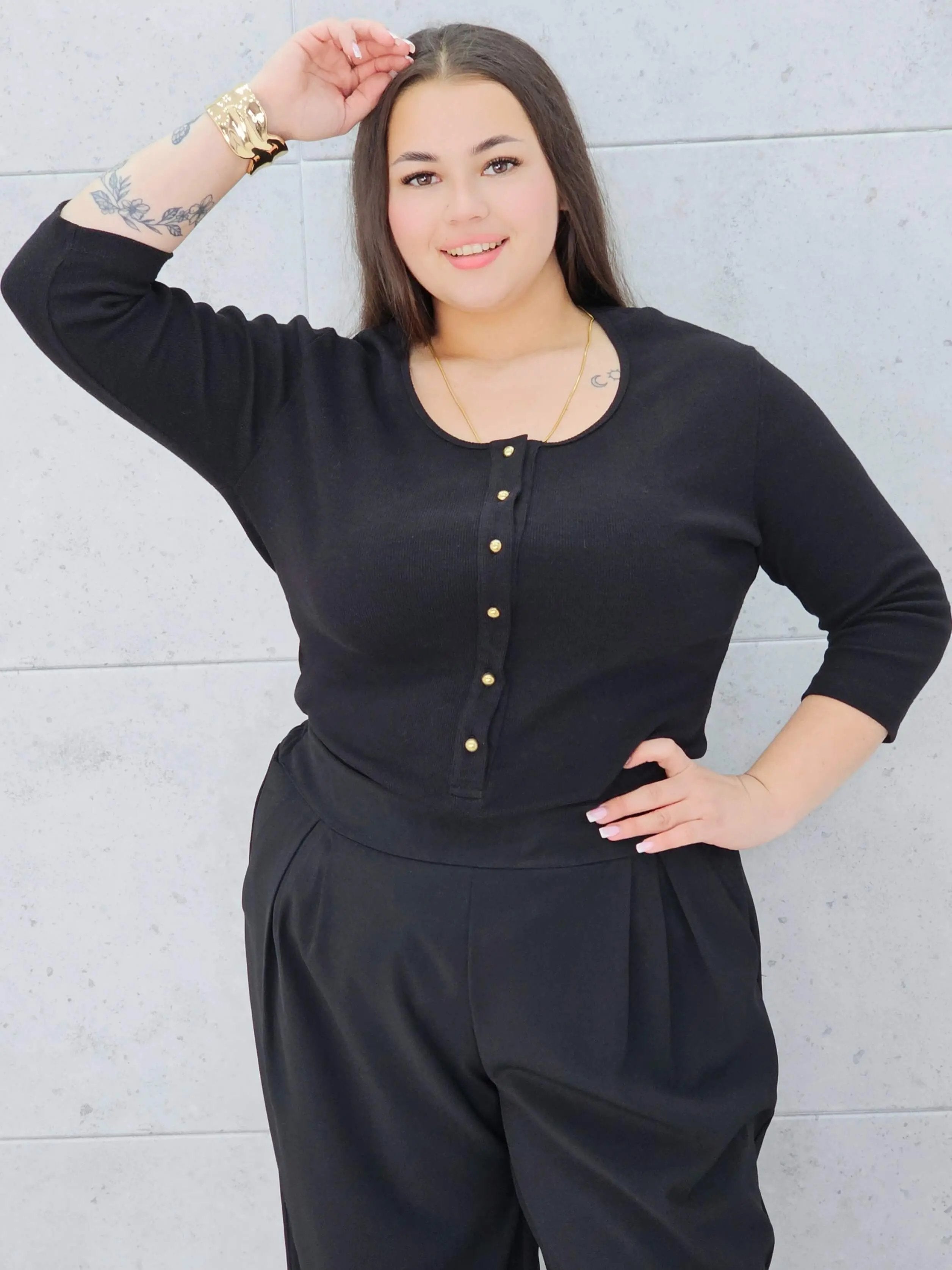 Body basic z guzikami Stylowa XL