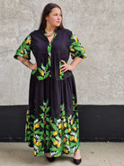 Cytrusowa sukienka w stylu maxi Stylowa XL