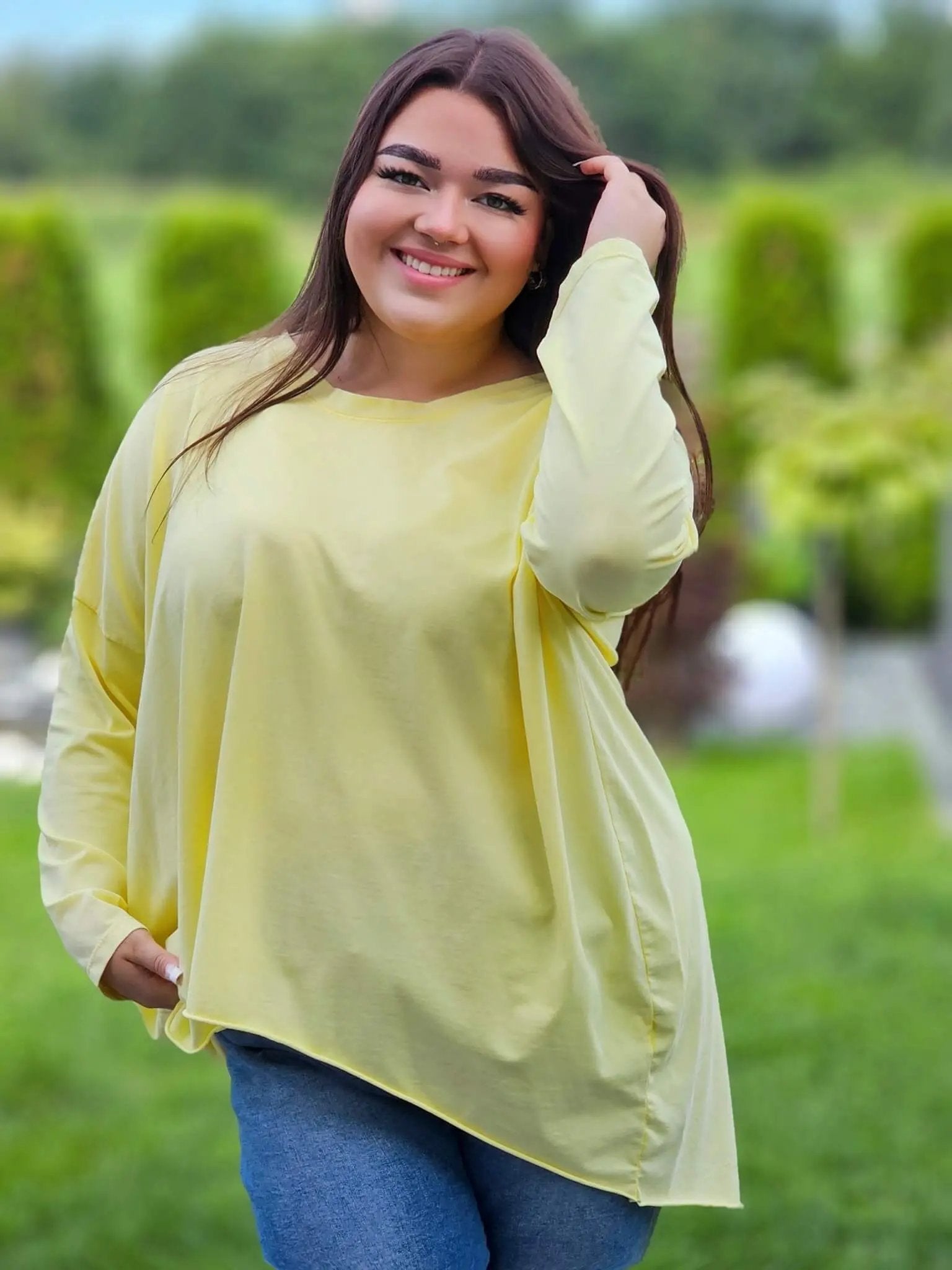 Damska bluzka oversize z lekkim, zwiewnym krojem Stylowa XL