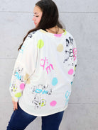 Damska bluzka oversize z nadrukiem- miki w kapturze Stylowa XL