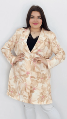 Damska marynarka z kwiatowym wzorem Stylowa XL