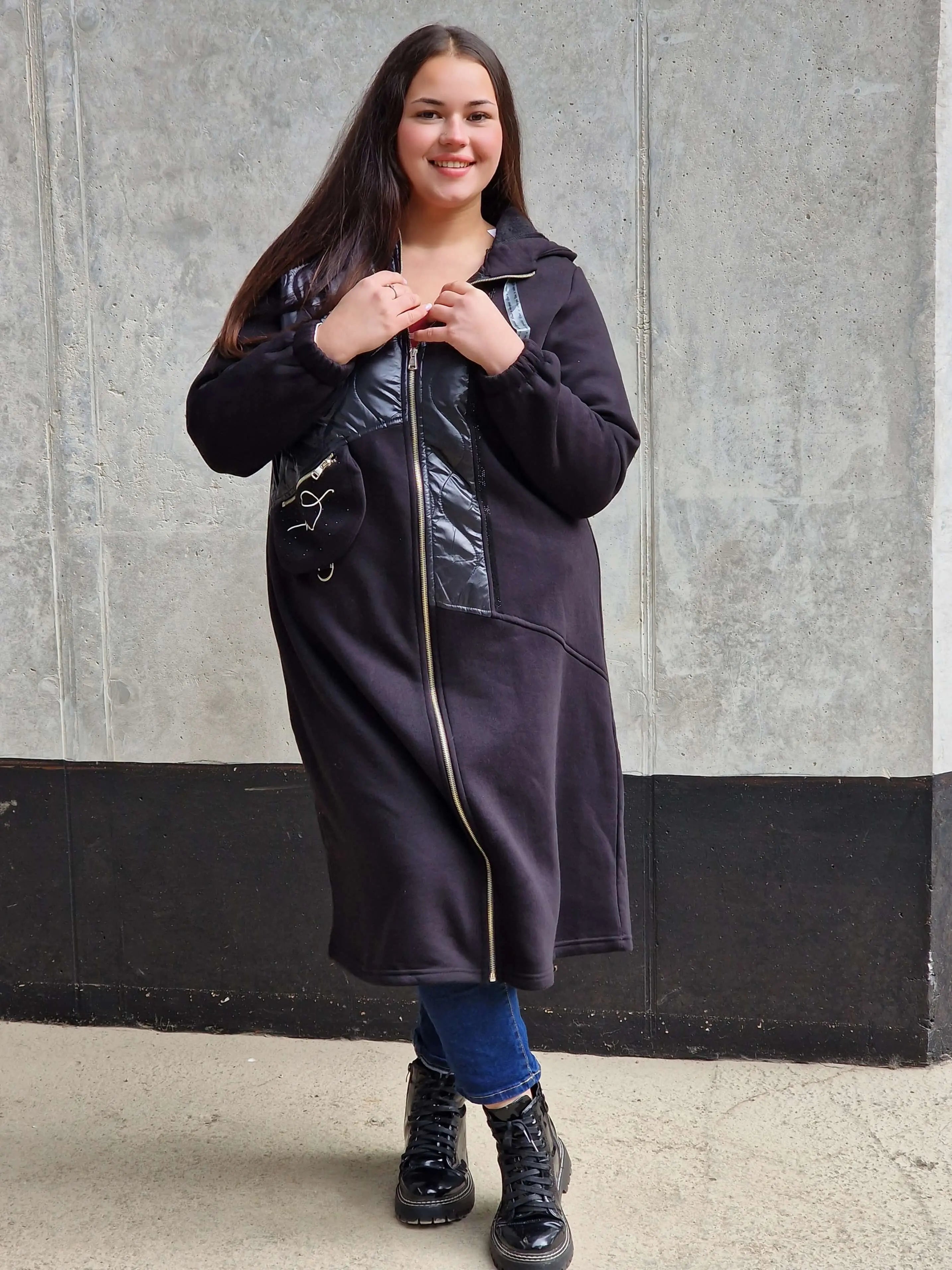 Długa bluza z kapturem-modny i wygodny wybór na każdą okazję Stylowa XL