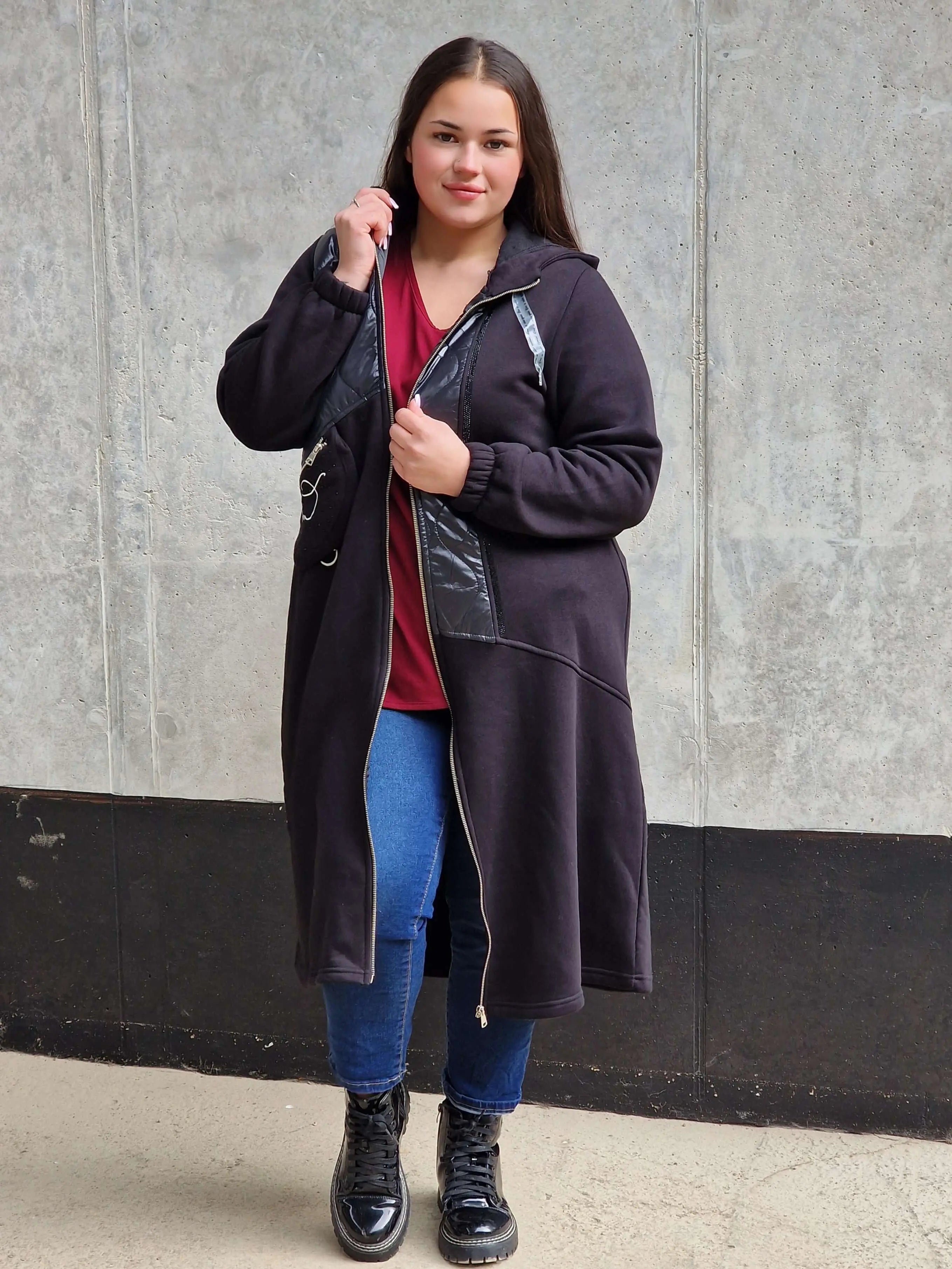 Długa bluza z kapturem-modny i wygodny wybór na każdą okazję Stylowa XL