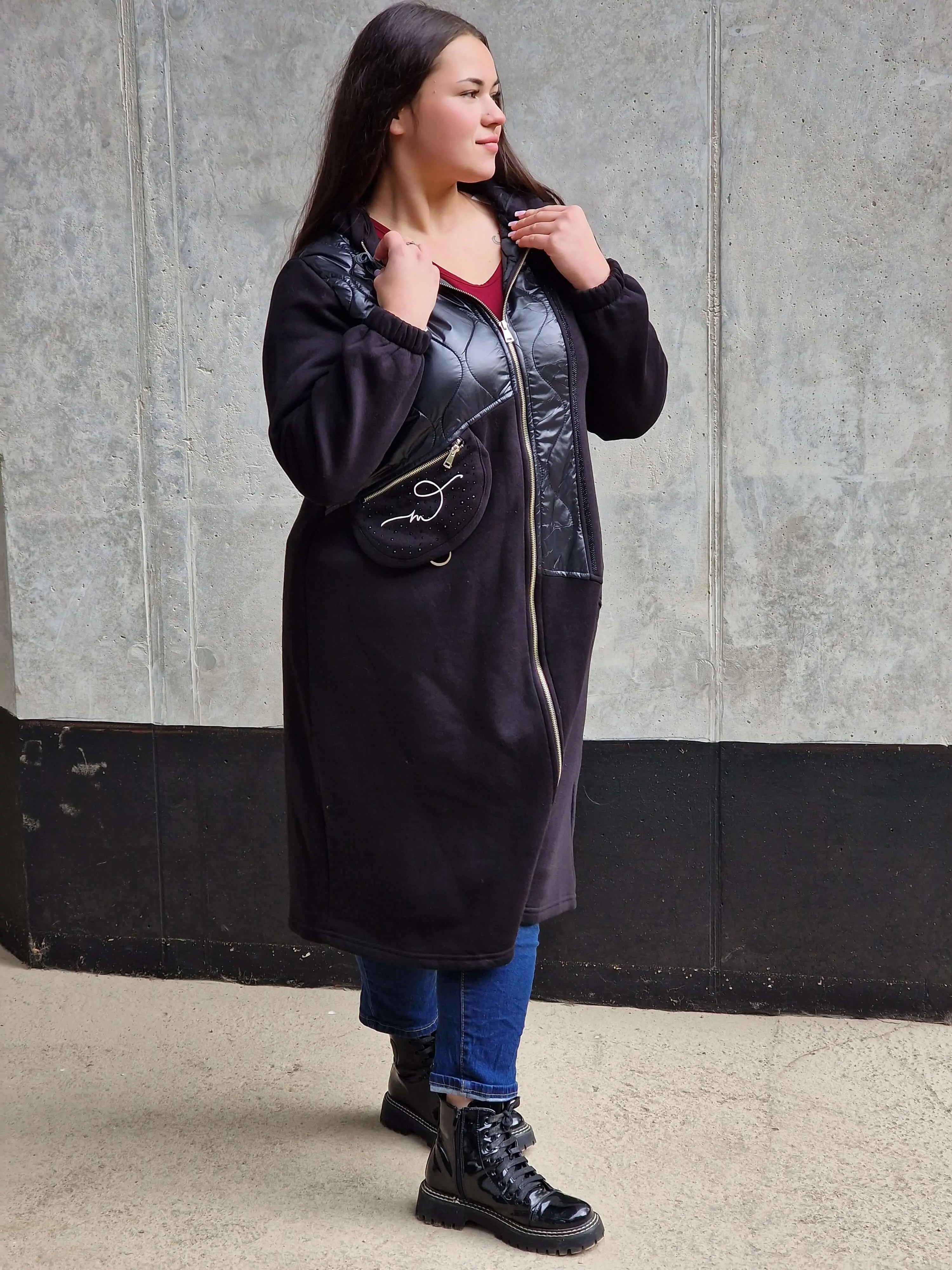 Długa bluza z kapturem-modny i wygodny wybór na każdą okazję Stylowa XL