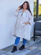 Długa parka z obszernymi kieszeniami Stylowa XL