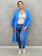 Długi kardigan plus size – modny, ciepły i wygodny sweter dla każdej kobiety Stylowa XL