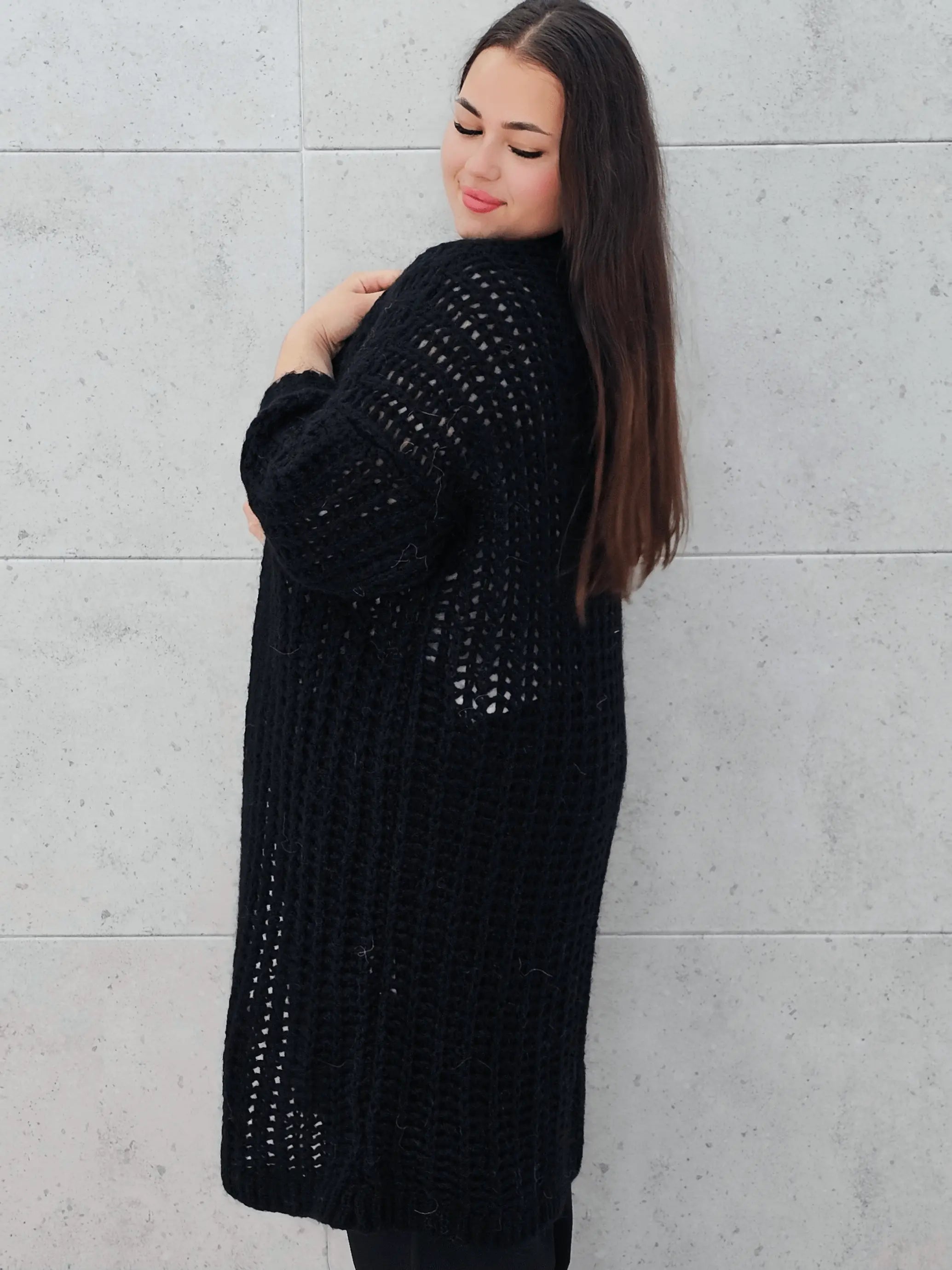 Długi kardigan plus size – modny, ciepły i wygodny sweter dla każdej kobiety Stylowa XL