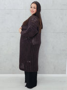 Długi kardigan plus size – modny, ciepły i wygodny sweter dla każdej kobiety Stylowa XL