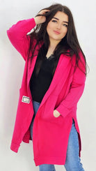 Długie bluzy z kapturem- różowa Stylowa XL