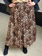 Drapieżna Spódnica Midi w Panterkę Stylowa XL
