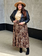 Drapieżna Spódnica Midi w Panterkę Stylowa XL