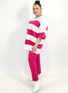 Dres plus size damski – komplet z luźną bluzką i wygodnymi spodniami Stylowa XL