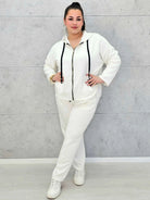 Dres plus size w kolorze ecru – komplet dla kobiet XXL Stylowa XL