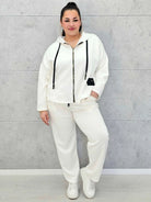 Dres plus size w kolorze ecru – komplet dla kobiet XXL Stylowa XL