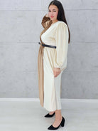 Dwukolorowa sukienka welurowa Stylowa XL