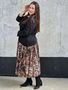 Elegancka Sukienka z Kontrastowym Dołem w Zwierzęcy Wzór Stylowa XL