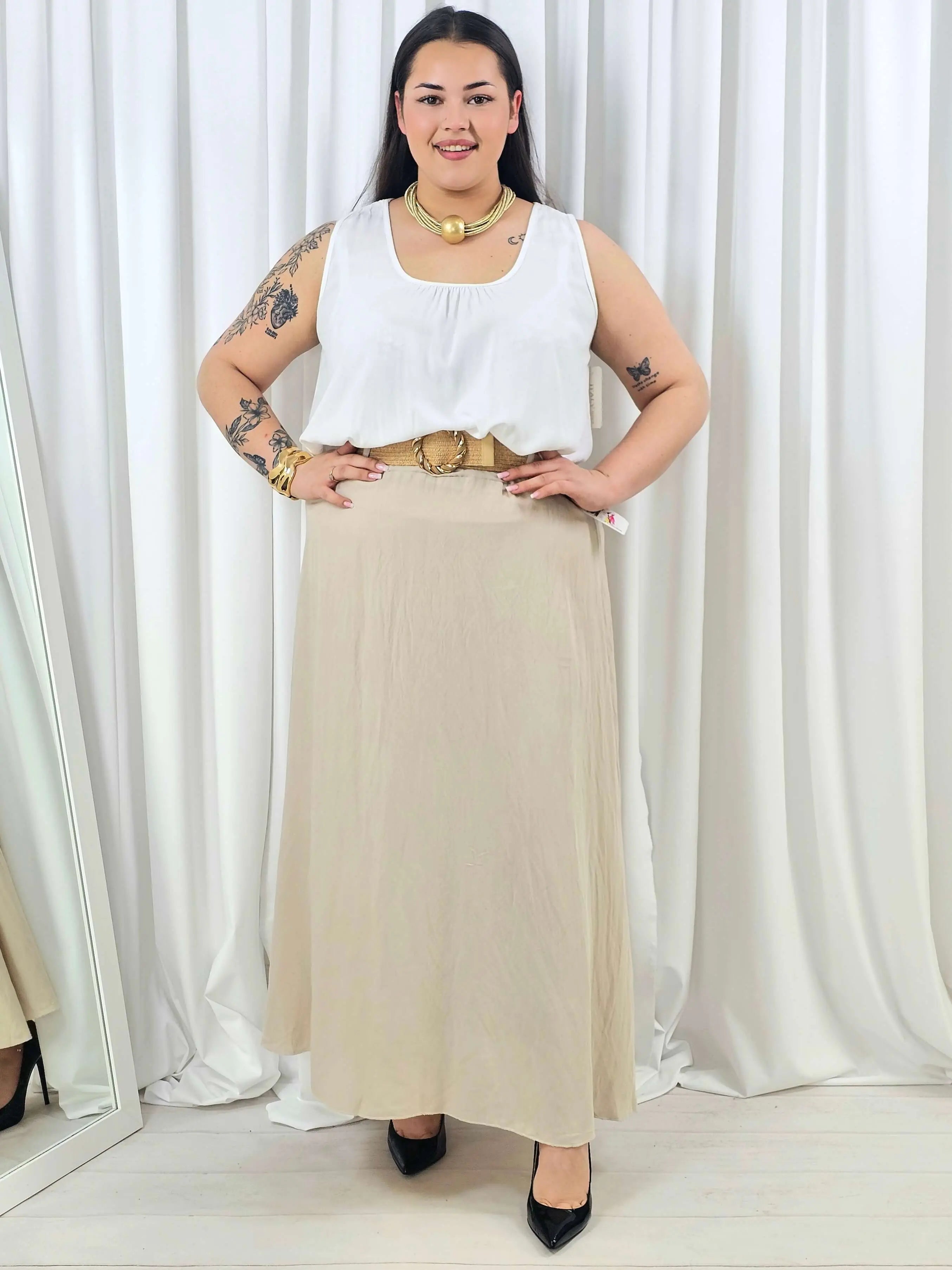 Elegancka i wygodna spódnica midi- kilka kolorów Stylowa XL