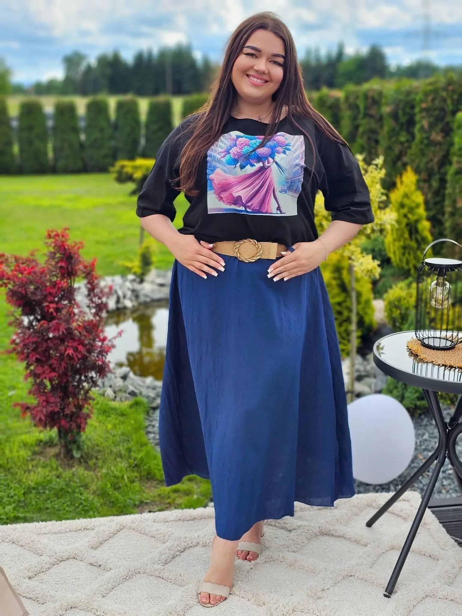 Elegancka i wygodna spódnica midi- kilka kolorów Stylowa XL