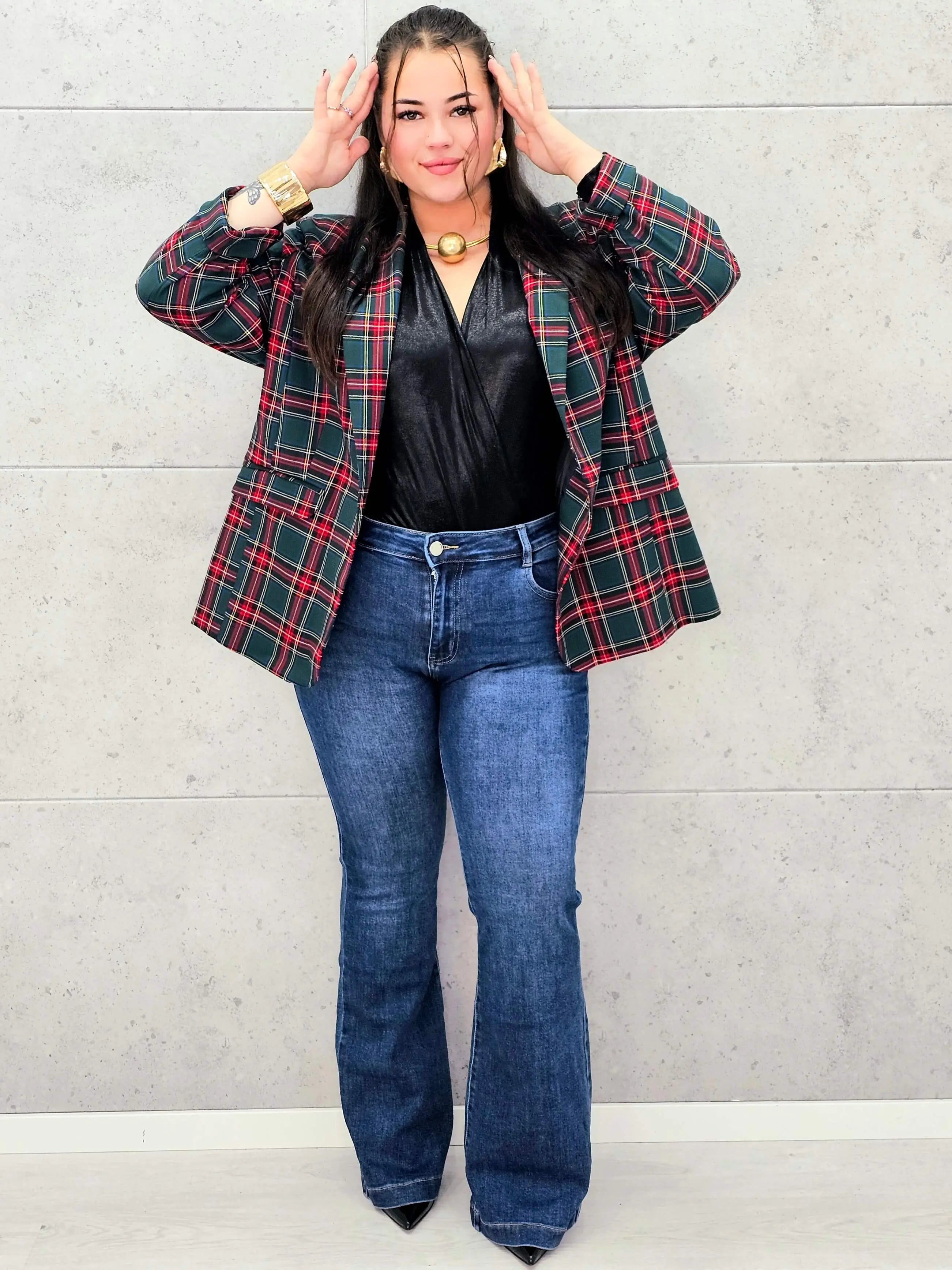 Elegancka marynarka plus size w kratę  – stylowa propozycja Stylowa XL Stylowa XL