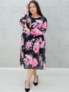 Elegancka sukienka z kwiatowym wzorem Stylowa XL