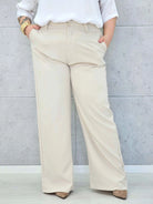 Eleganckie spodnie plus size z szeroką nogawką – Stylowa klasyka XXL Stylowa XL