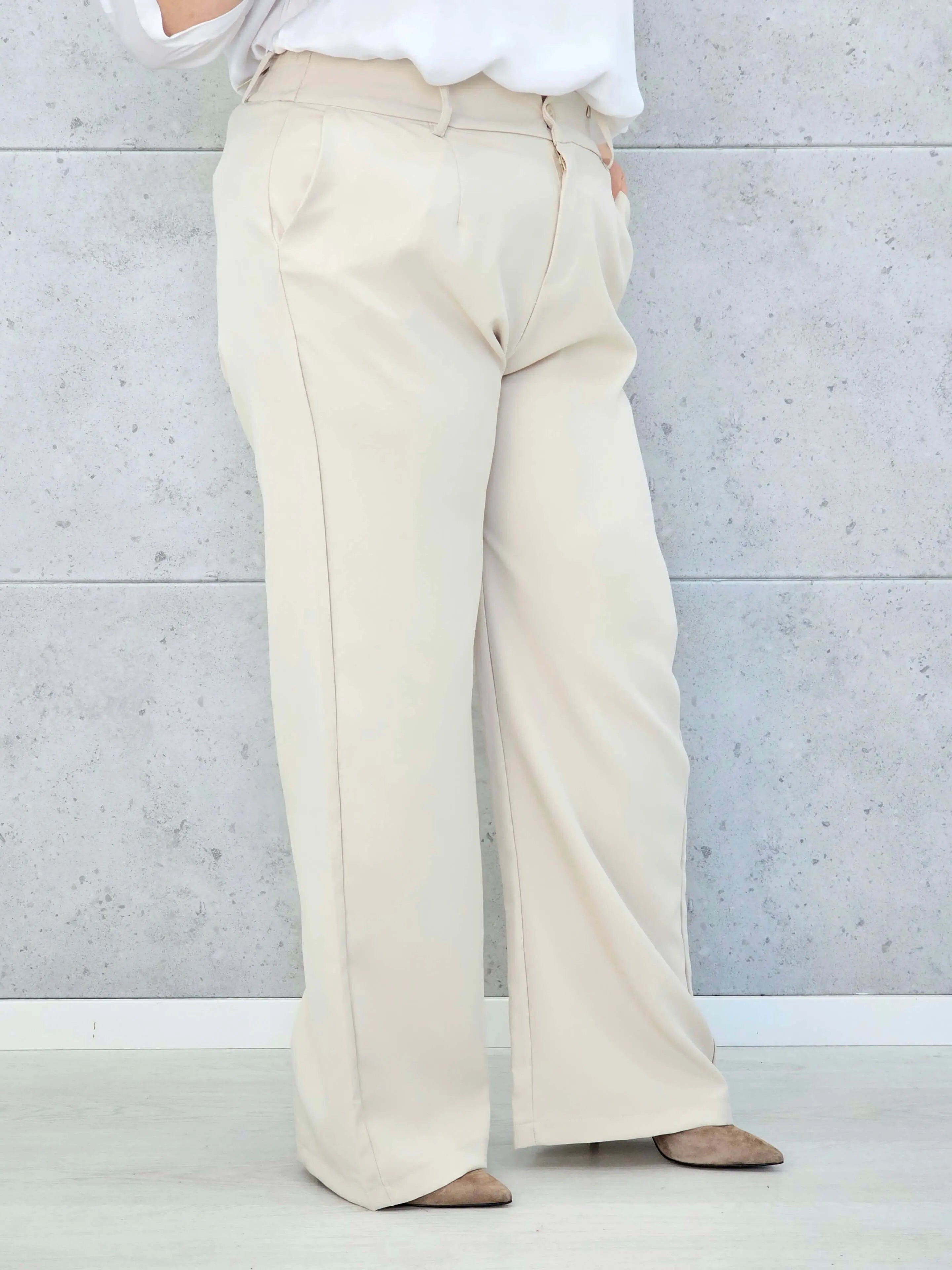 Eleganckie spodnie plus size z szeroką nogawką – Stylowa klasyka XXL Stylowa XL