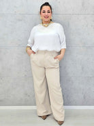 Eleganckie spodnie plus size z szeroką nogawką – Stylowa klasyka XXL Stylowa XL