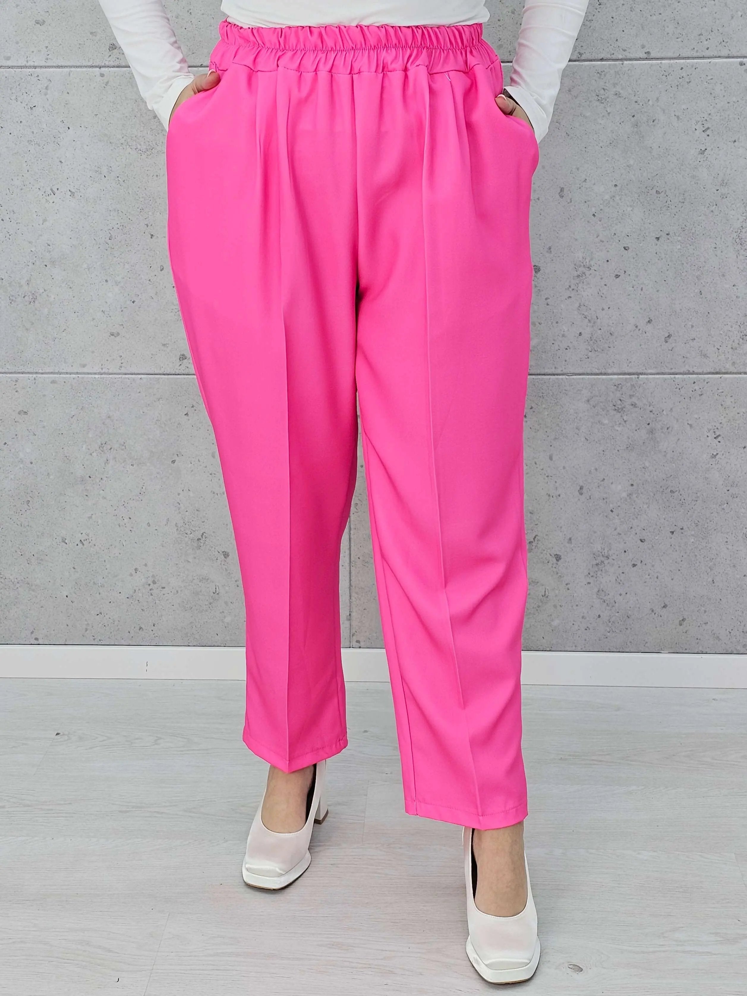 Eleganckie spodnie z gumką w pasie Stylowa XL