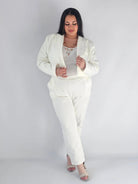 Garnitur plus size z krótką marynarką i spodniami XXL Stylowa XL