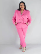Garnitur plus size z krótką marynarką i spodniami XXL Stylowa XL