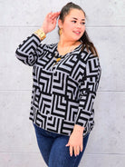 Geometryczna Elegancja na Luzie Stylowa XL