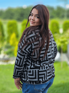 Geometryczna Elegancja na Luzie Stylowa XL